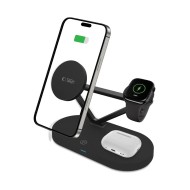 Зарядна станция 3 в 1 с MagSafe 15W за iPhone, AirPods и Apple Watch от Tech-Protect QI15W-A41 - Черна