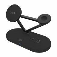 Зарядна станция 3 в 1 с MagSafe 15W за iPhone, AirPods и Apple Watch от Tech-Protect QI15W-A41 - Черна
