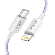 Кабел за зареждане 200см с USB-C / LIghtning и PD 27W / 3A от Tech-Protect Ultraboost Lite - Mauve