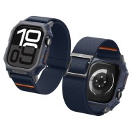 Текстилна каишка и кейс за Apple Watch 10 (46mm) от Spigen Lite Fit Pro - Navy Blue