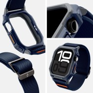 Текстилна каишка и кейс за Apple Watch 10 (46mm) от Spigen Lite Fit Pro - Navy Blue