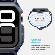 Текстилна каишка и кейс за Apple Watch 10 (46mm) от Spigen Lite Fit Pro - Navy Blue