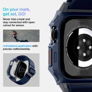 Текстилна каишка и кейс за Apple Watch 10 (46mm) от Spigen Lite Fit Pro - Navy Blue