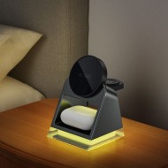 Магнитна безжична докинг станция 3 в 1 – Tech-Protect QI15W-A43 - Черна