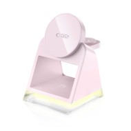 Магнитна безжична докинг станция 3 в 1 – Tech-Protect QI15W-A43 - Baby Pink