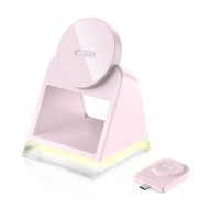 Магнитна безжична докинг станция 3 в 1 – Tech-Protect QI15W-A43 - Baby Pink