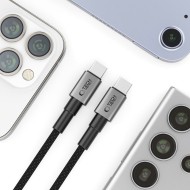 Кабел за зареждане USB-C/ USB-C PD100W /5A 50см от Tech- Protect  Ultraboost DNA- Iron Grey