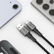 Кабел за зареждане USB-A/USB-C 15W /3A 200см от Tech- Protect  Ultraboost DNA- Iron Grey