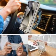Силиконов кейс с MagSafe за Samsung Galaxy S25 Ultra от Tech-Protect Liquid Silicone - Cosmic Latte