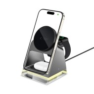 Магнитна безжична докинг станция 3 в 1 – Tech-Protect QI15W-A43 - Черна