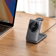 Зарядна станция 3 в 1 с MagSafe 15W за iPhone, AirPods и Apple Watch от Tech-Protect A42 - Space Grey