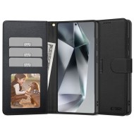 Кожен тефтер за Samsung Galaxy S25 от Tech-Protect Wallet - Черен