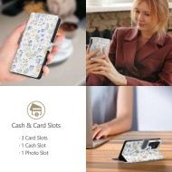 Кожен тефтер за Samsung Galaxy S25 от Tech-Protect Wallet - Spring Flowers