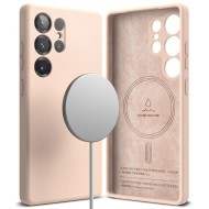 Силиконов кейс с MagSafe за Samsung Galaxy S25 Ultra от Ringke Silicone Magnetic - Pink Sand