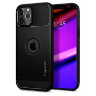Удароустойчив кейс за iPhone 12 / 12 Pro от Spigen Rugged Armor - Черен