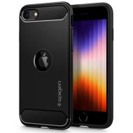 Удароустойчив кейс за iPhone SE от Spigen Rugged Armor - Черен