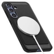 Удароустойчив кейс с MagSafe за Samsung Galaxy S25 plus  от Spigen Rugged Armor Mag - Black