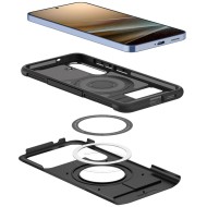 Удароустойчив кейс с MagSafe за Samsung Galaxy S25+ Plus от Spigen Slim Armor Mag - Black