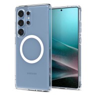 Удароустойчив кейс с MagSafe пръстен за Samsung Galaxy S25 Ultra  от Spigen Ultra Hybrid Mag - Бял