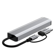 Адаптер  5 в 1 за лаптоп с USB -Type C - вход от Tech-Protect HB03 Hub - Space Grey