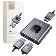 HDMI Адаптер 2в1 4K 60HZ от Tech Protect HB07 - Space Grey