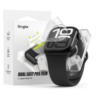 2x защитно фолио за Apple Watch 10 (42 мм) от Ringke Dual Easy Film Pro - Прозрачни