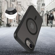 Твърд кейс с MagSafe пръстен за iPhone SE 4 2025 от Tech-Protect MagMat - Matte Black