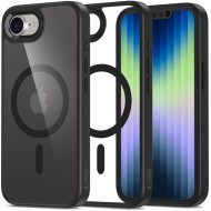 Твърд кейс с MagSafe пръстен за iPhone SE 4 2025 от Tech-Protect MagMat - Black / Clear