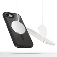 Твърд кейс с MagSafe пръстен за iPhone SE 4 2025 от Tech-Protect MagMat - Black / Clear