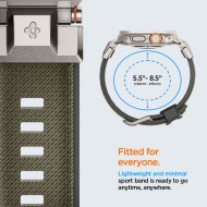 Силиконова каишка за Apple Watch 6 / 7 / 8 / 9 / 10 / SE / ULTRA 1 / 2 (44 / 45 / 46 / 49 MM) от Spigen DuraPro Armor  - Military Green