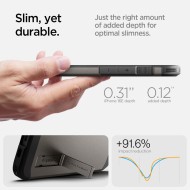 Удароустойчив, твърд кейс с MagSafe за iPhone 16e от Spigen Tough Armor Mag - Gunmetal