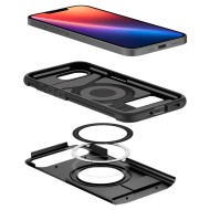 Удароустойчив кейс с MagSafe за iPone 16e от Spigen Slim Armor Mag - Black