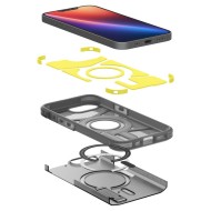 Удароустойчив, твърд кейс с MagSafe за iPhone 16e  от Spigen Tough Armor Mag - Blacka