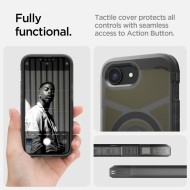 Удароустойчив, твърд кейс с MagSafe за iPhone 16e  от Spigen Tough Armor Mag - Blacka