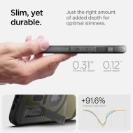 Удароустойчив, твърд кейс с MagSafe за iPhone 16e  от Spigen Tough Armor Mag - Blacka