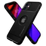 Удароустойчив кейс за iPhone 12 Mini от Spigen Rugged Armor - Черен