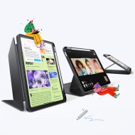 Силиконов тефтер за iPad 10.9 4 / 5 / 2020-2022 / 11" 6 / 7 / 2024 - 2025 от ESR Flip Hybrid - Черен