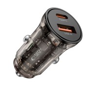 Зарядно за автомобил с USB-A / USB-C PD30W и QC3.0 от Tech Protect CC01 - Черно