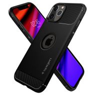 Удароустойчив кейс за iPhone 12 / 12 Pro от Spigen Rugged Armor - Черен