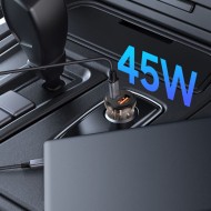 Зарядно за автомобил с USB-A / USB-C PD45W / QC3.0 от Tech Protect CC01 - Черно