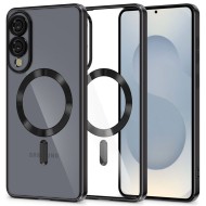 Твърд кейс с MagSafe и протектор за камерата на Samsung Galaxy S25 Edge от Tech-Protect MagFlex - Shiny Black