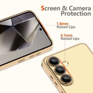 Твърд кейс с MagSafe и протектор за камерата на Samsung Galaxy S25 Edge от Tech-Protect MagFlex - Shiny Gold