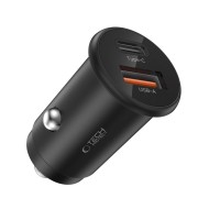 Зарядно за автомобил с USB-A / USB-C 35W и QC 3.0 от Tech Protect CC02 - Черно