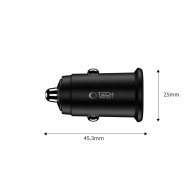 Зарядно за автомобил с USB-A / USB-C 35W и QC 3.0 от Tech Protect CC02 - Черно