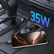 Зарядно за автомобил с USB-A / USB-C 35W и QC 3.0 от Tech Protect CC02 - Черно