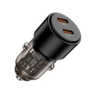 Зарядно за автомобил с 2x USB - C 100W от Tech Protect CC03 - Черно