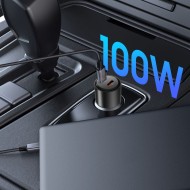 Зарядно за автомобил с 2x USB - C 100W от Tech Protect CC03 - Черно