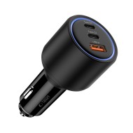 Бързо зарядно за автомобил с 3 порта от Tech Protect  CC04 PD175W - Черно