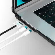 Калъф за стойка за MacBook Air 15 M2 / M3 / M4 / 2023-2025 от Tech Protect SmartShell Pro - Черен / Прозрачен