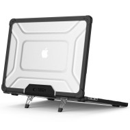 Калъф със стойка за MacBook Air 13 M2 / M3 / M4 / 2023-2025 от Tech Protect SmartShell Pro - Черен / Прозрачен